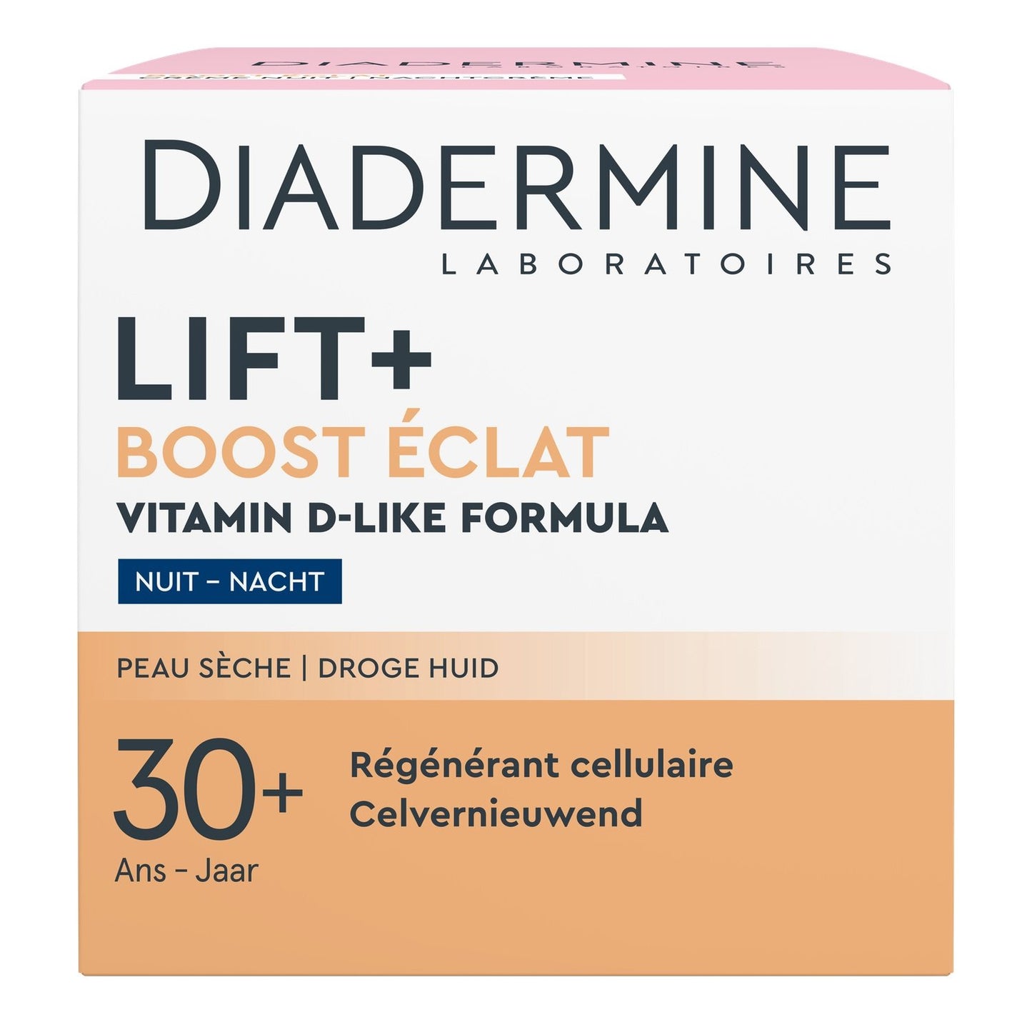 Soins Visage Lift+ Booster Eclat Vitamin D-Like Formula Peaux Sèche pour Nuit DIADERMINE le flacon de 50mL