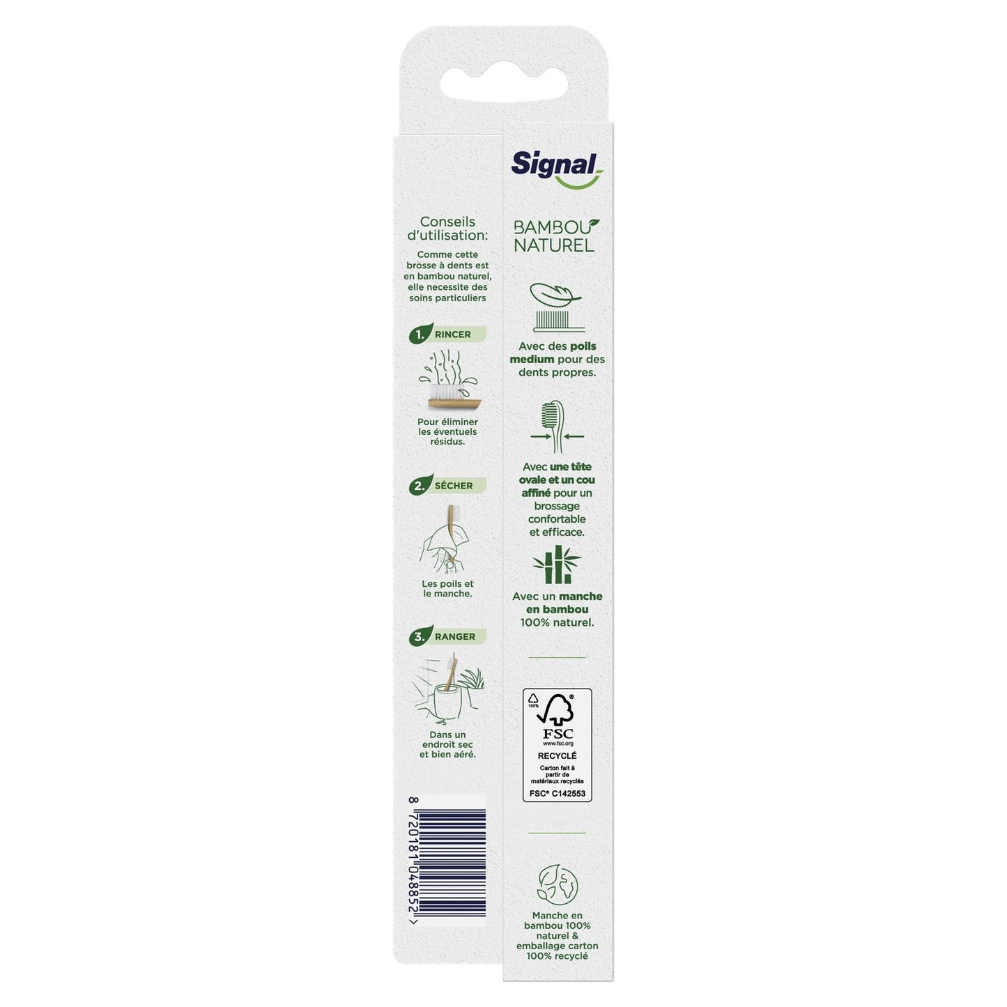 SIGNAL Natural Bamboo Medium Toothbrush