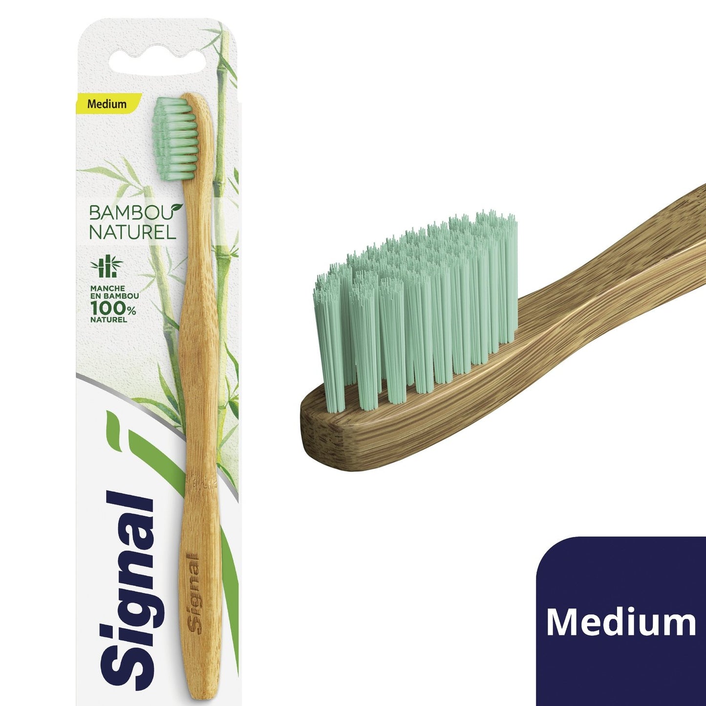SIGNAL Natural Bamboo Medium Toothbrush