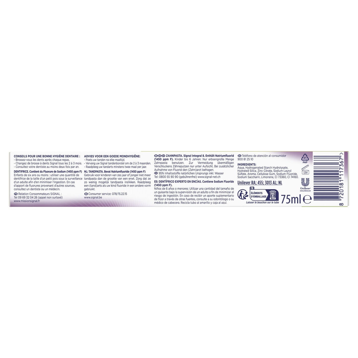 Dentifrice Integral 8 Resist+ Effet Prébiotique SIGNAL