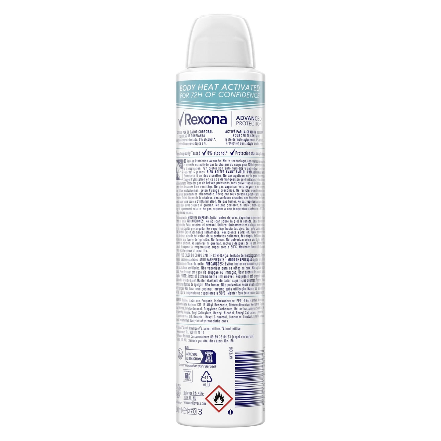 Déodorant Spray Anti-Transpirant Invisible Aqua 72h REXONA