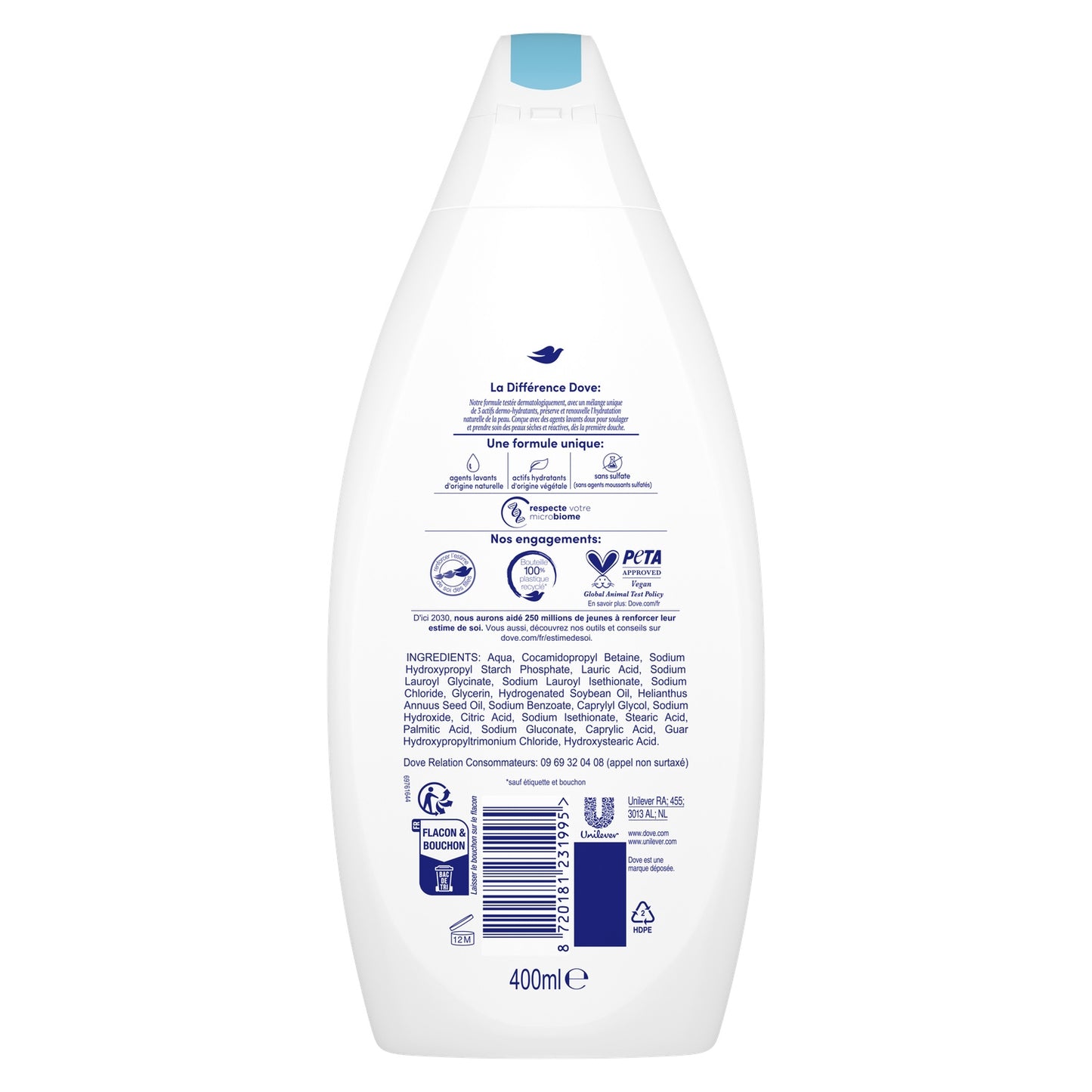 DOVE Hypoallergenic Fragrance-Free Shower Cream