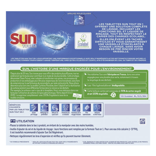 SUN All in 1 Lemon Dishwasher Tablet