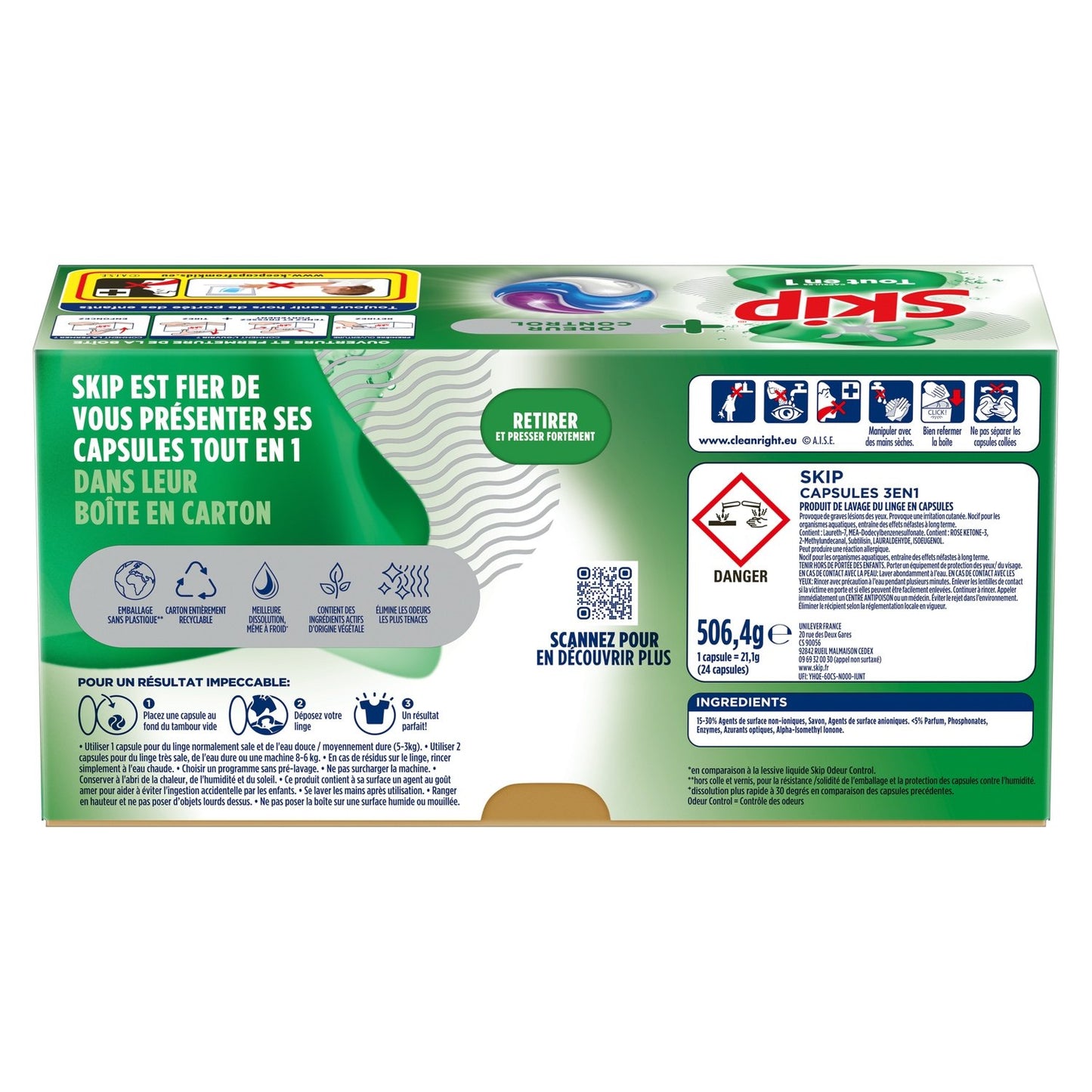SKIP All-in-1 Odor Control Laundry Capsules