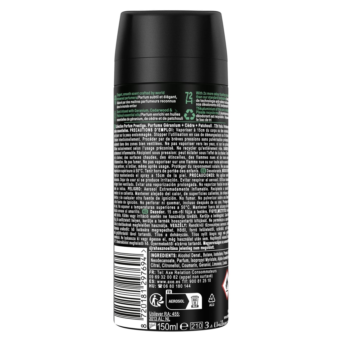 Déodorant spray homme Emerald Geranium AXE