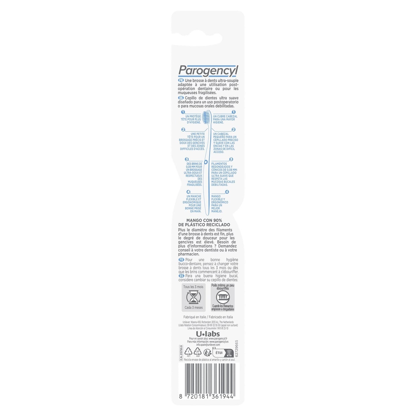Brosse à dents Extra Souple Chirurgicale Post-opératoire PAROGENCYL