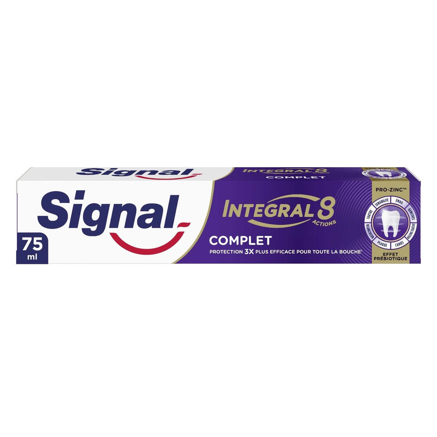 Dentifrice Integral 8 Complet Effet Prébiotique SIGNAL le tube de 75mL