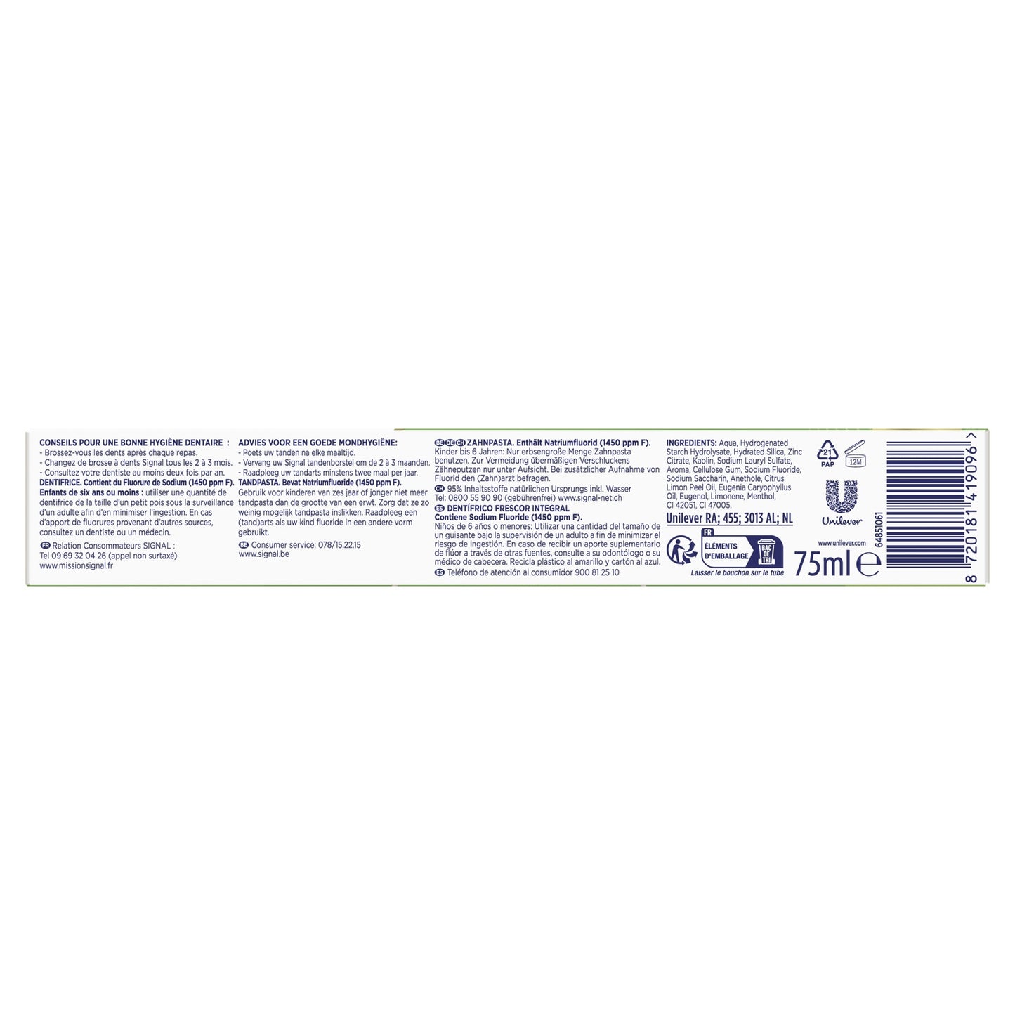Dentifrice Integral 8 Haleine Fraîche Effet Prébiotique SIGNAL