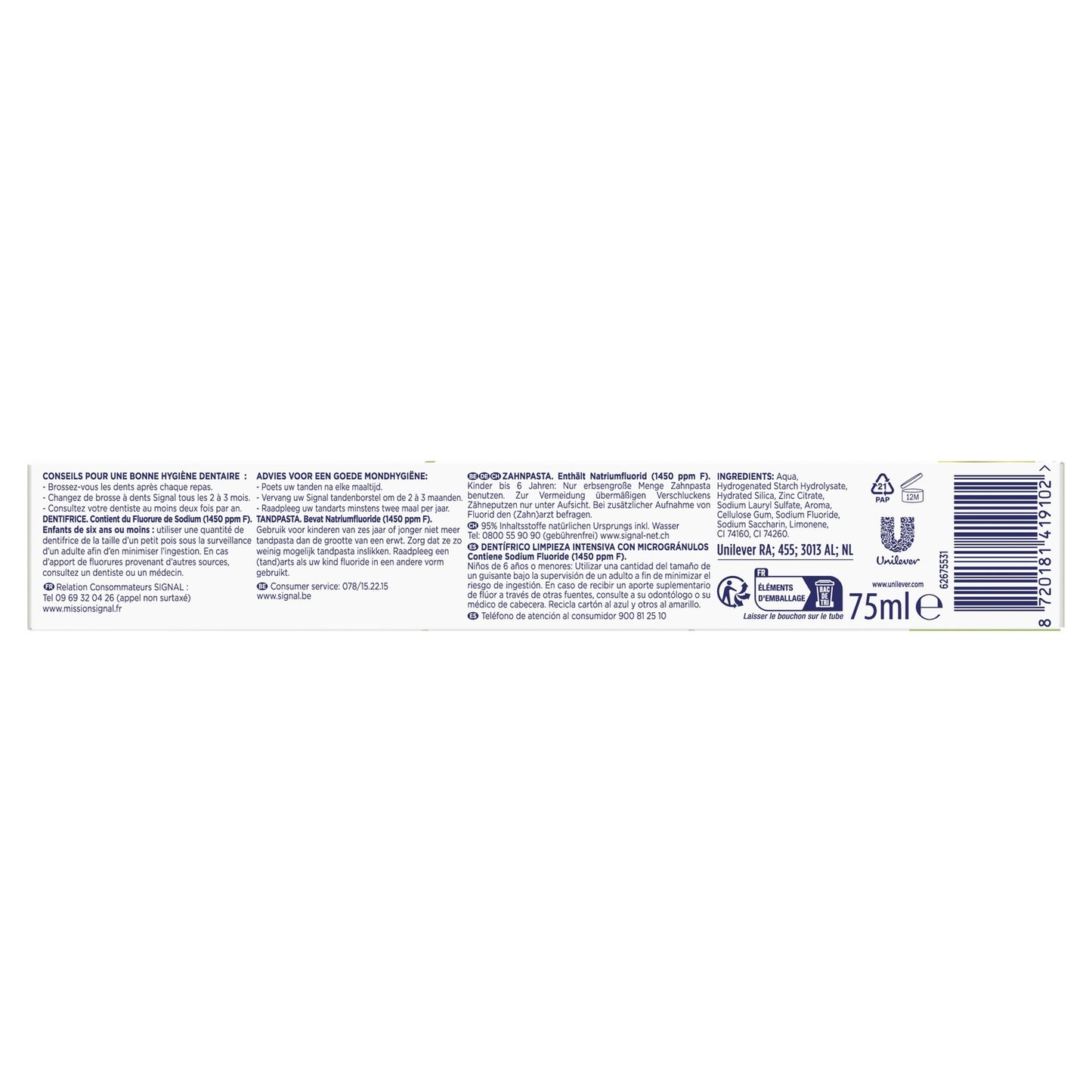 Dentifrice Integral 8 Nettoyage Intense Effet Prébiotique SIGNAL