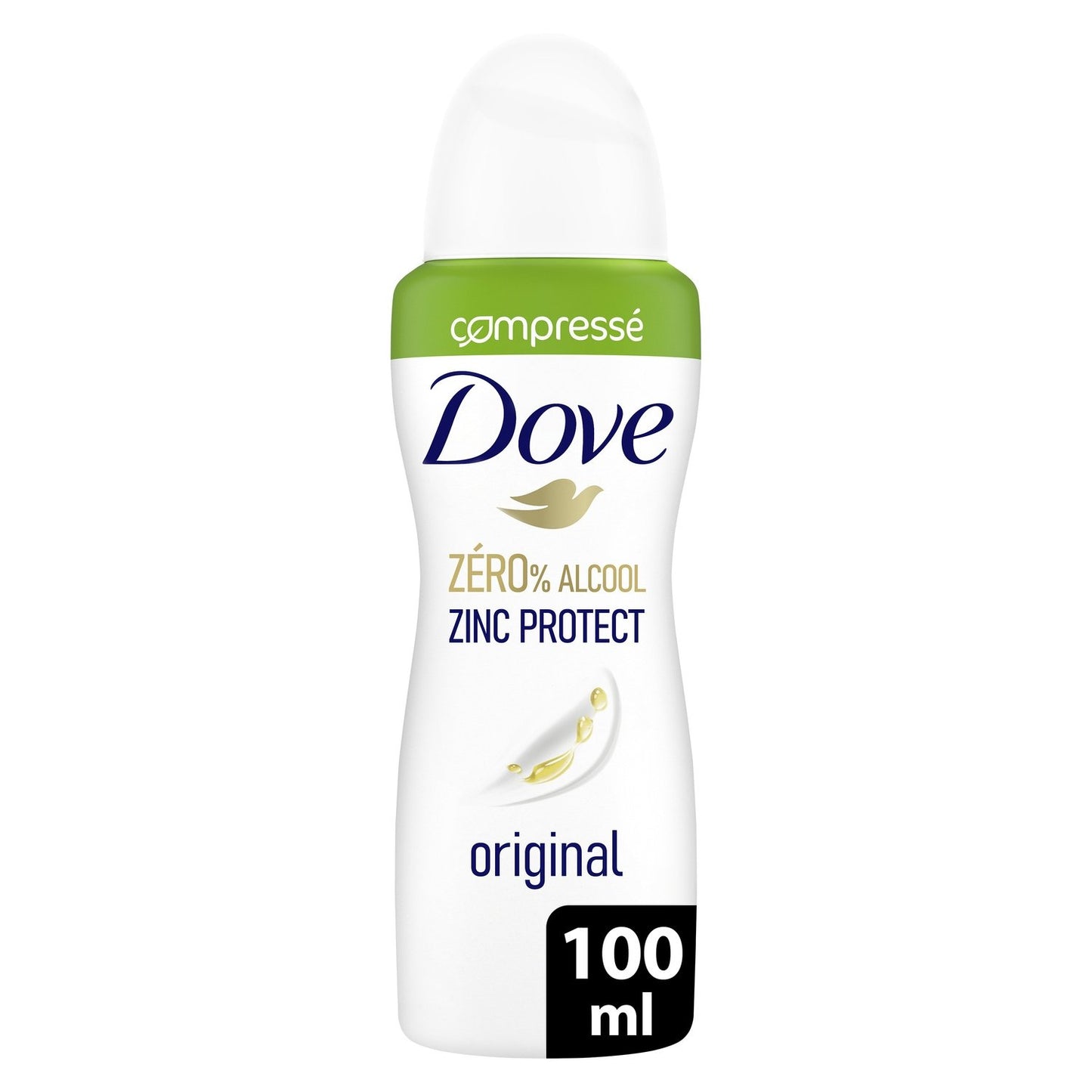 Déodorant Spray Compressé Anti-Odeurs Original 0% Alcool DOVE le flacon de 100mL