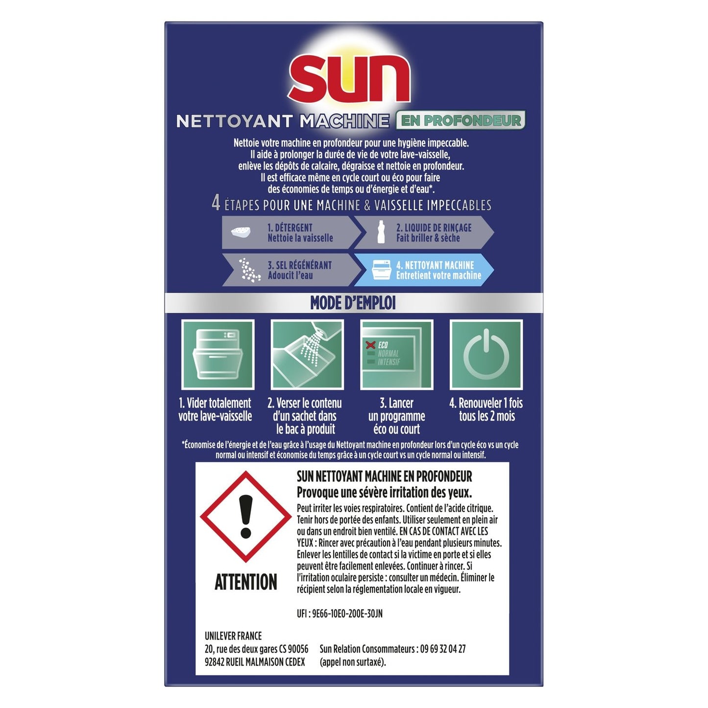 Nettoyant Machine Lave-Vaisselle en Profondeur SUN