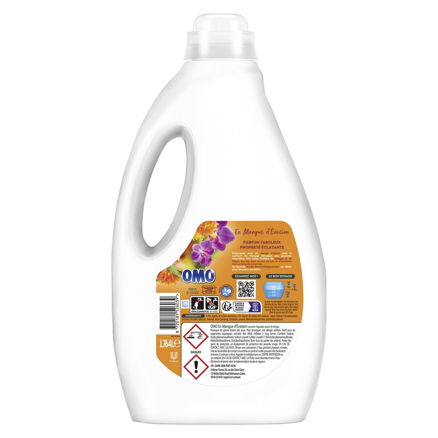 Lessive liquide Mangue et Fleurs des îles OMO