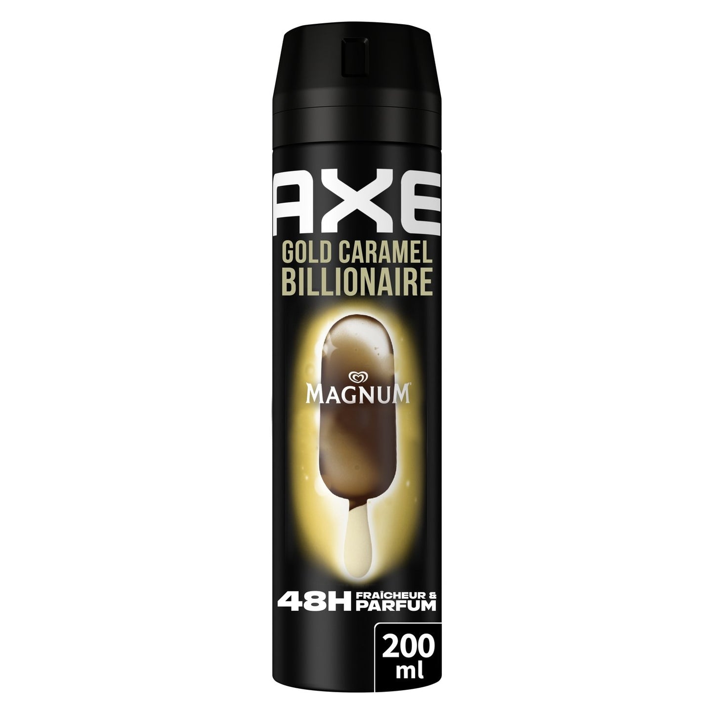 Déodorant Spray Homme Anti-Odeur Gold Caramel Billionaire 48h AXE le spray de 200mL