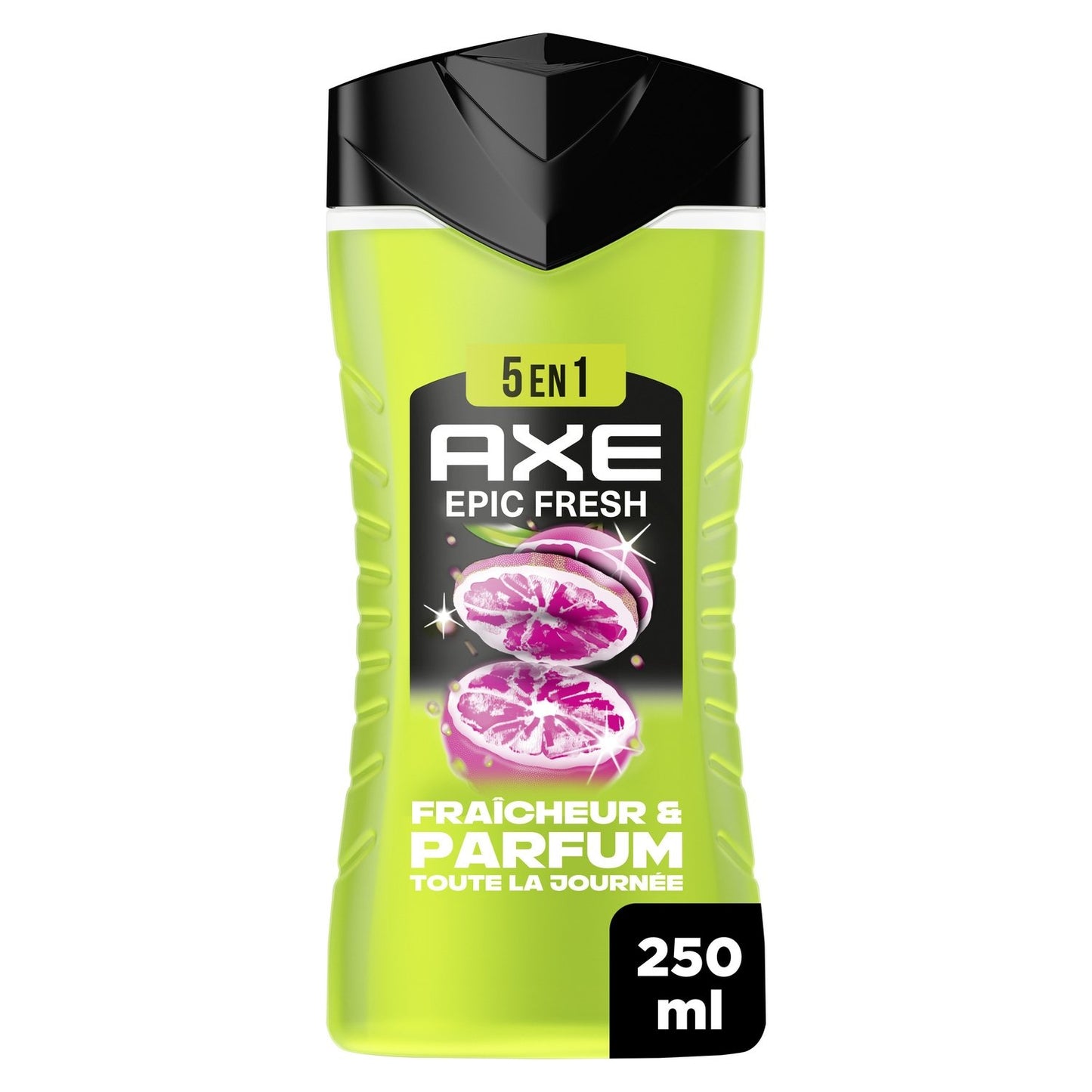 Gel Douche Homme Corps Fraîcheur et Parfum 24h Epic Fresh 5-En-1 Agrumes AXE le flacon de 250mL