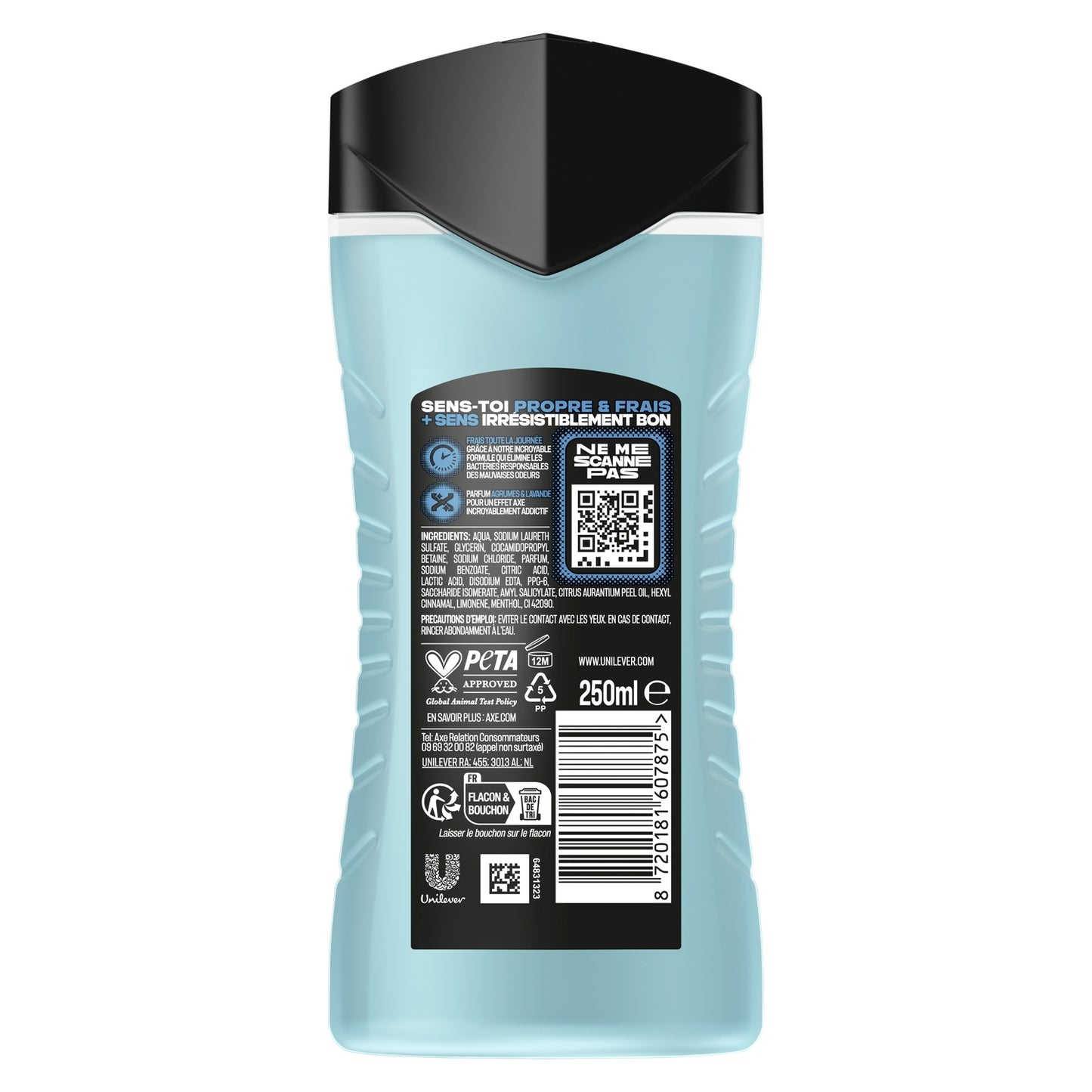Gel Douche Homme Corps Cheveux Visage Fraîcheur et Parfum 24h AXE