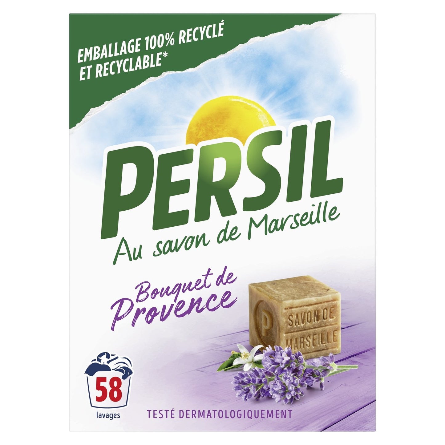Lessive en Poudre Bouquet de Provence PERSIL la boite de 58 lavages