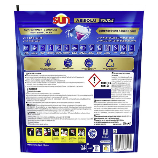 Capsules Lave-Vaisselle Absolu Tout-En-1 SUN