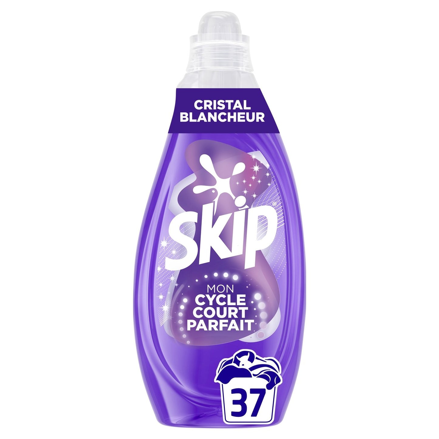 Lessive Liquide Mon Cycle Court Parfait Cristal Blancheur SKIP le bidon de 37 lavages