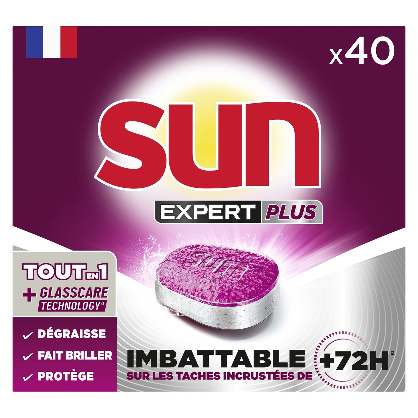 Tablettes Lave-Vaisselle Expert Plus Tout en 1 SUN la boite de 40 capsules