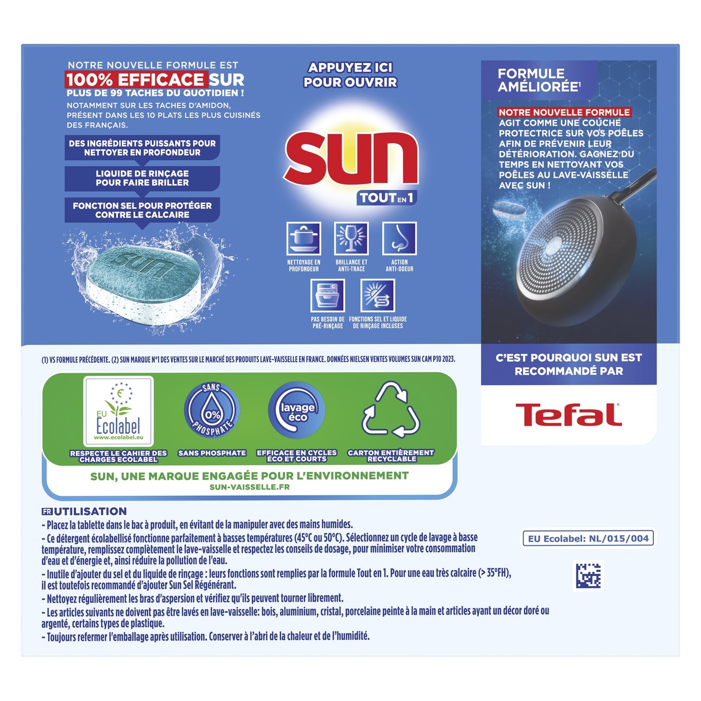 SUN Ecolabel Regular All-in-1 Dishwasher Tablets
