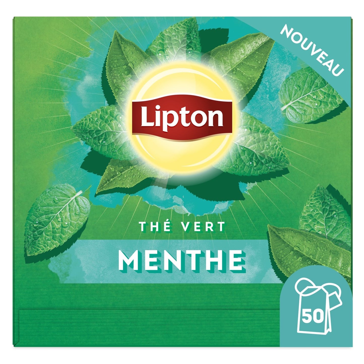Thé Vert Menthe LIPTON la boite de 50 sachets