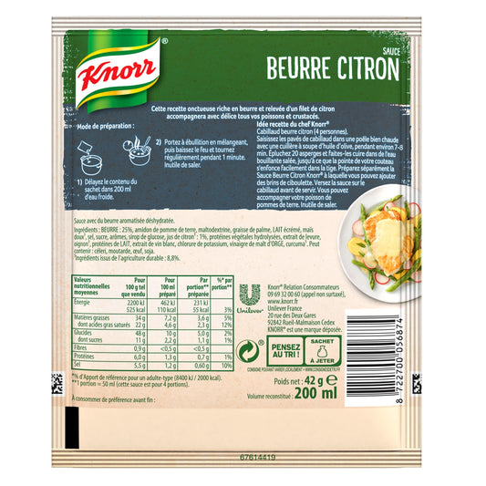 Sauce Déshydratée Beurre Citron KNORR