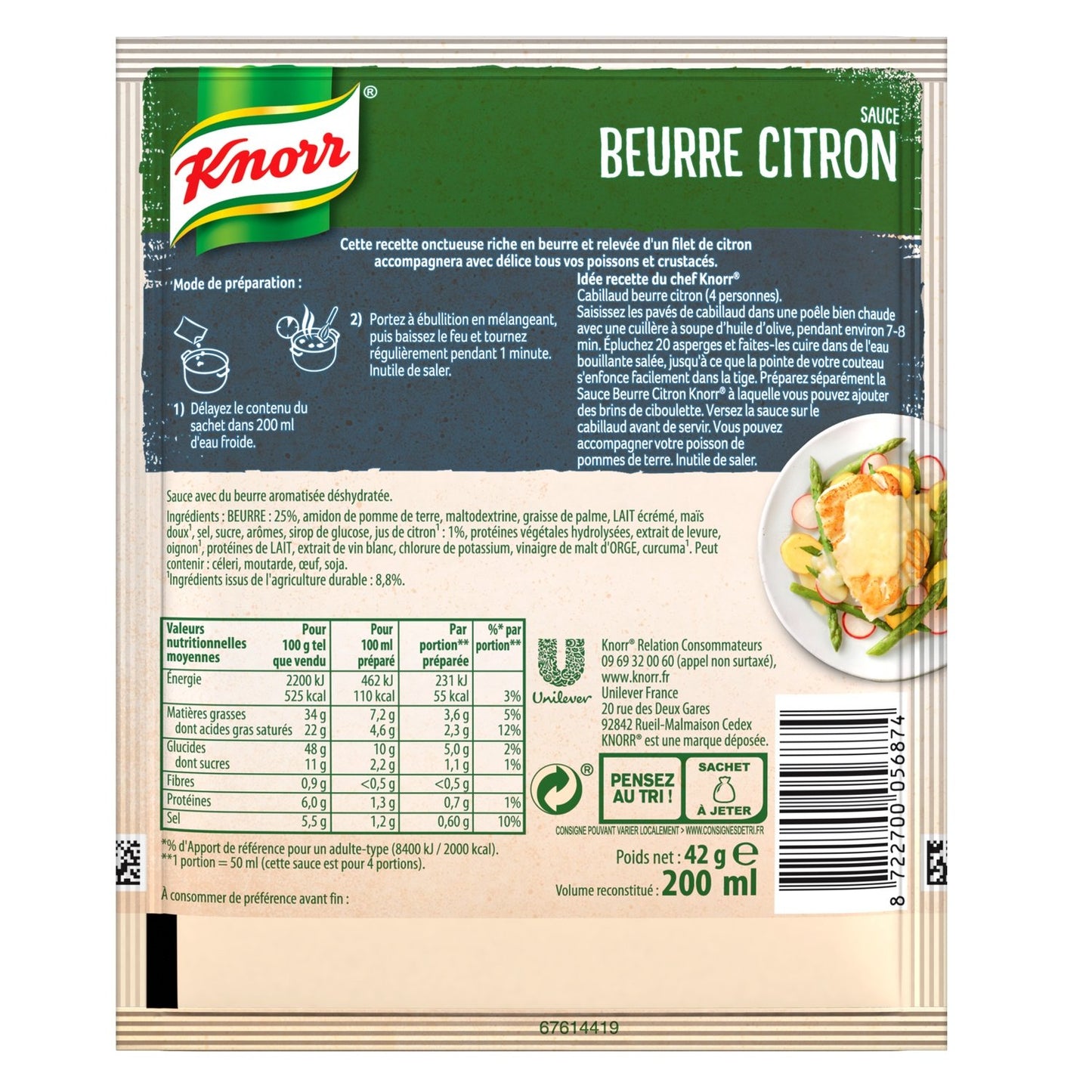 Sauce Déshydratée Beurre Citron KNORR