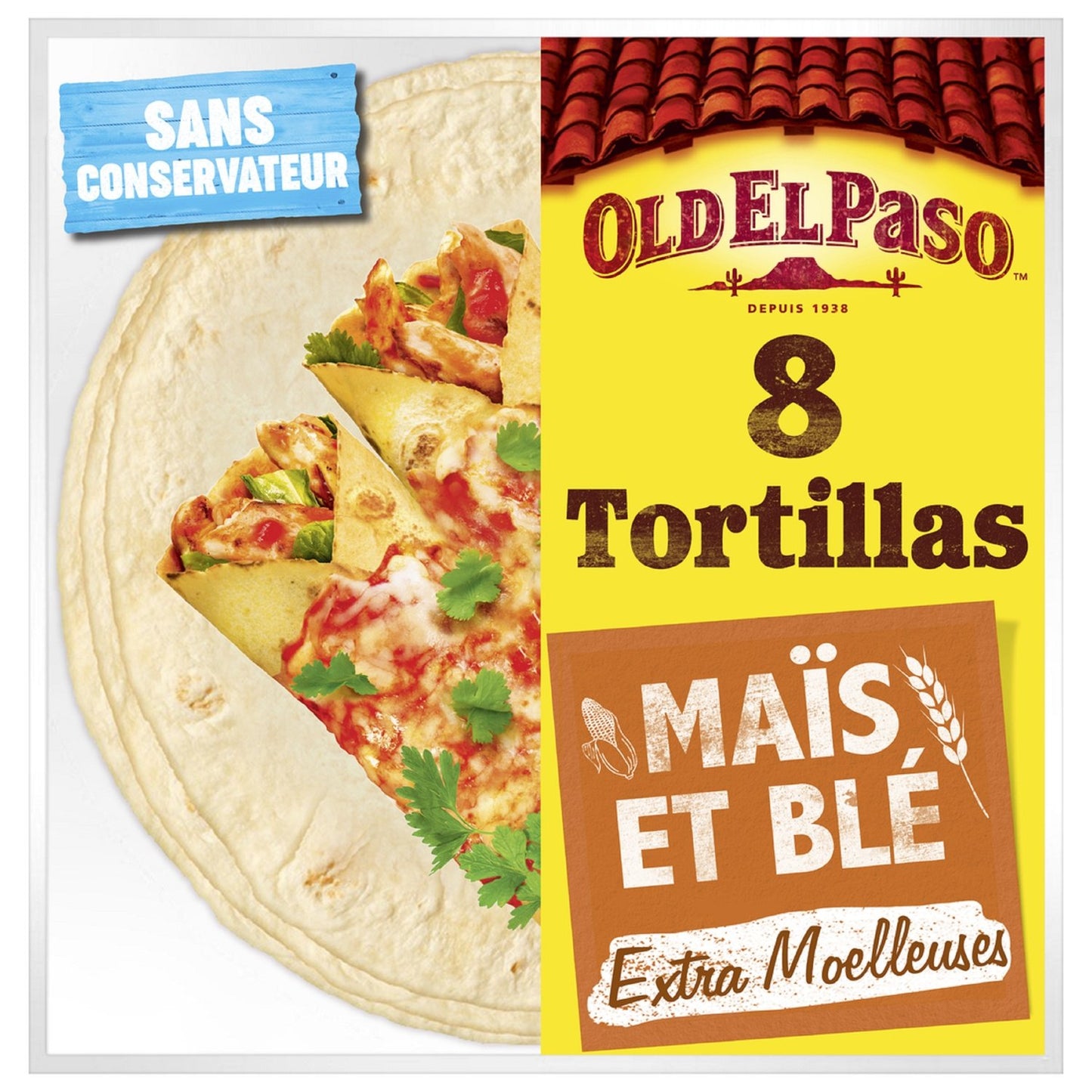 Tortillas de Maïs et Blé OLD EL PASO le paquet de 8 - 335g