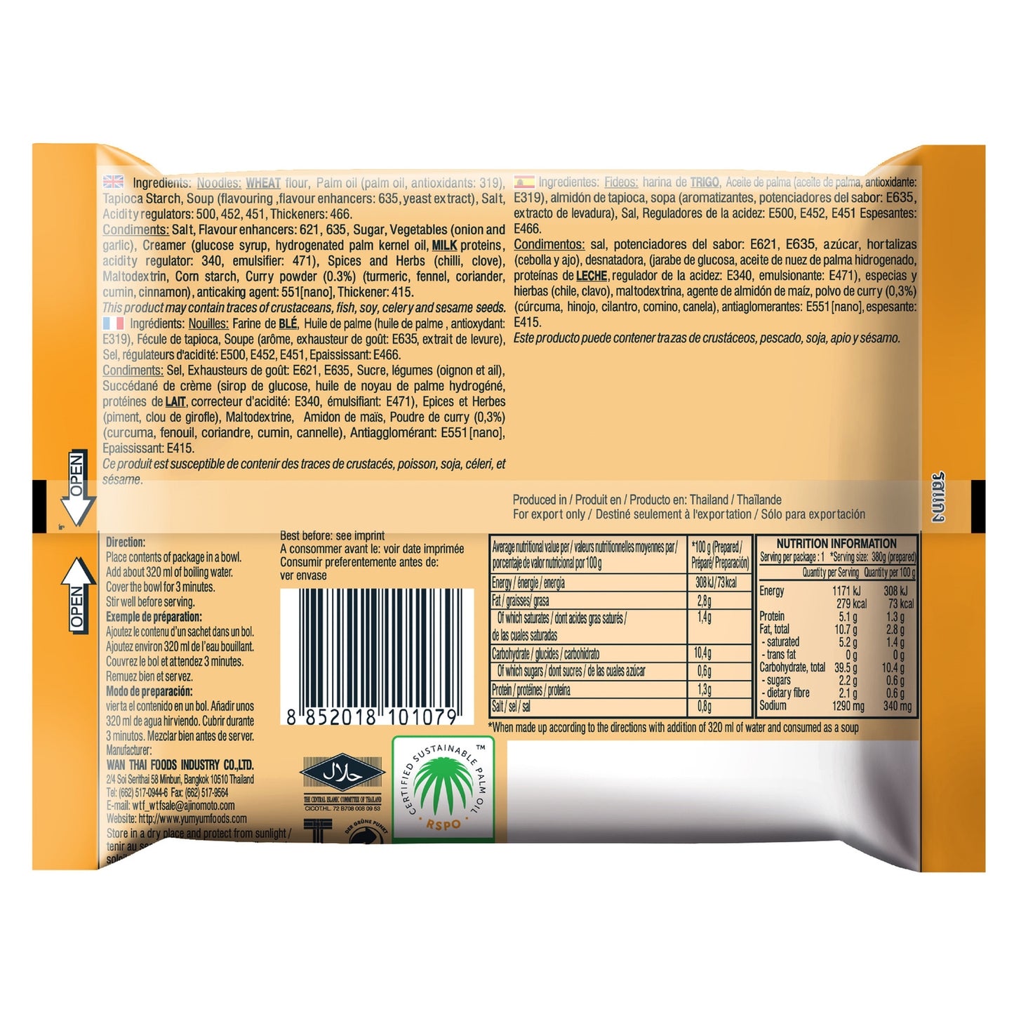 Soupe Déshydratée Curry YUM YUM