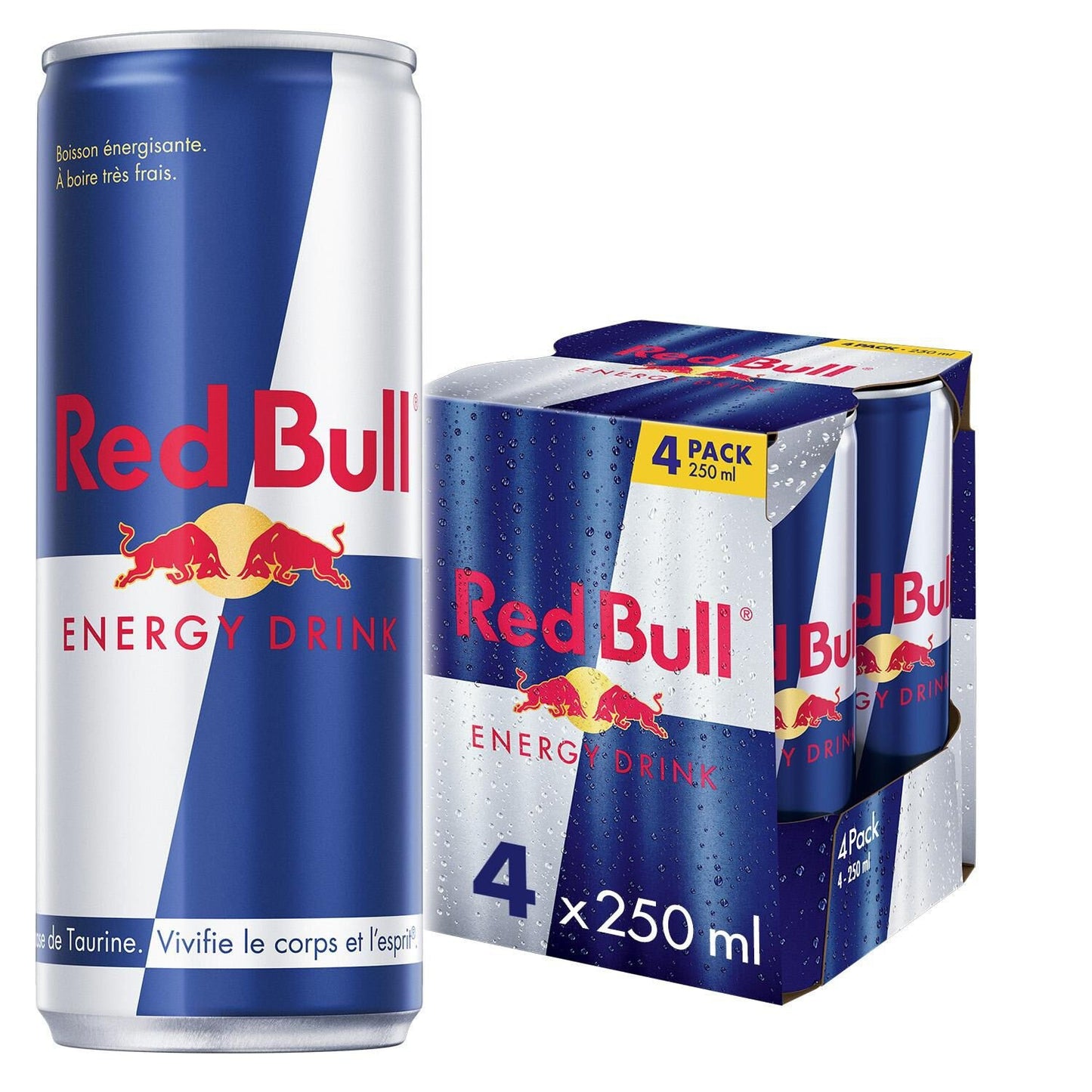 Boisson Énergisante RED BULL le pack de 4 canettes de 25cL