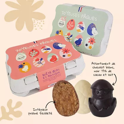 Boîte oeufs et poussins chocolat CHOCODIC