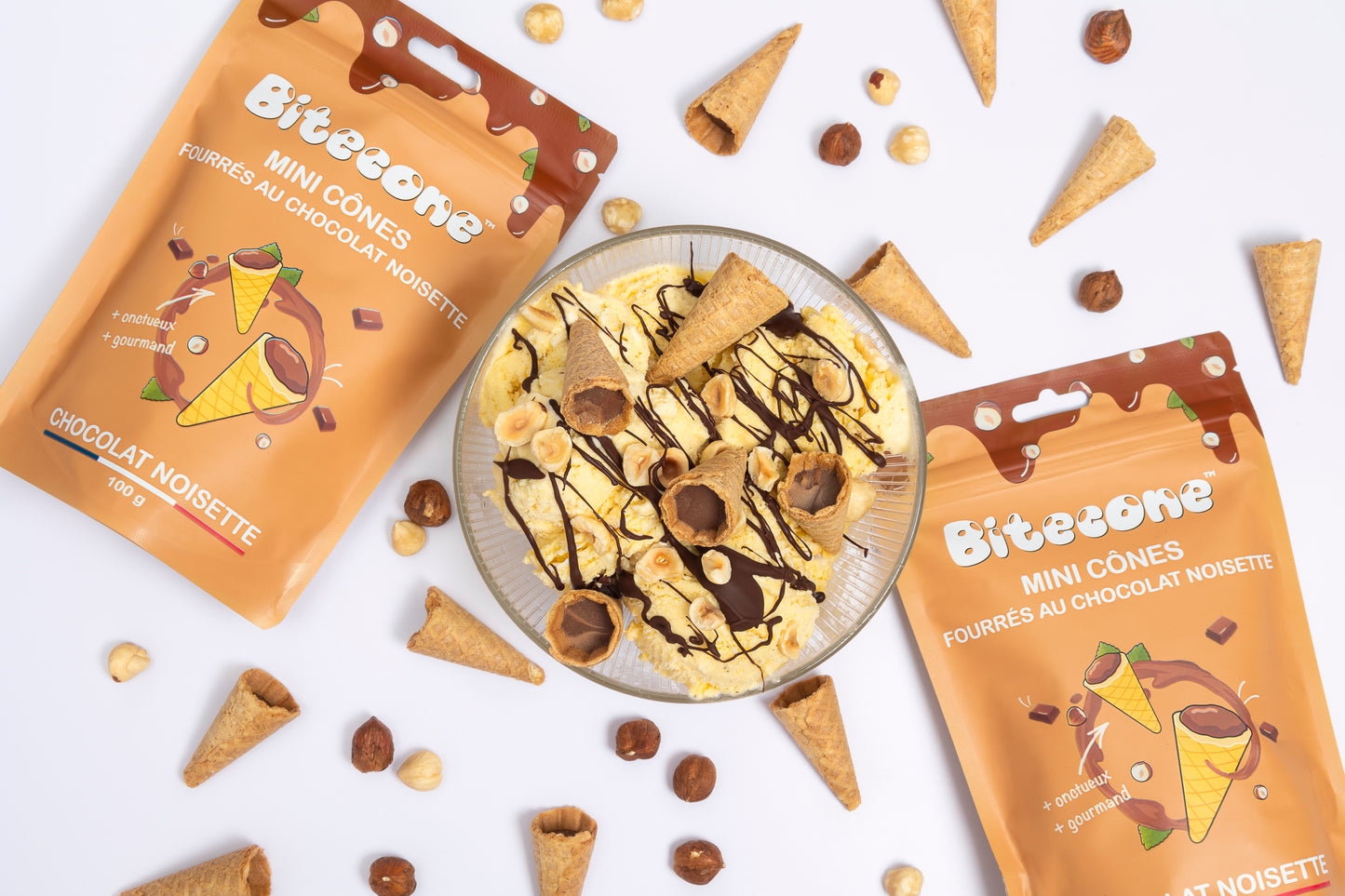 Bitecone mini cônes chocolat noisette BITECONE