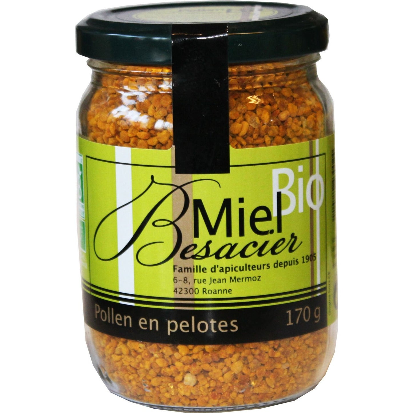 Miel Pollen en Pelotes Bio MIEL BESACIER le pot de 170g