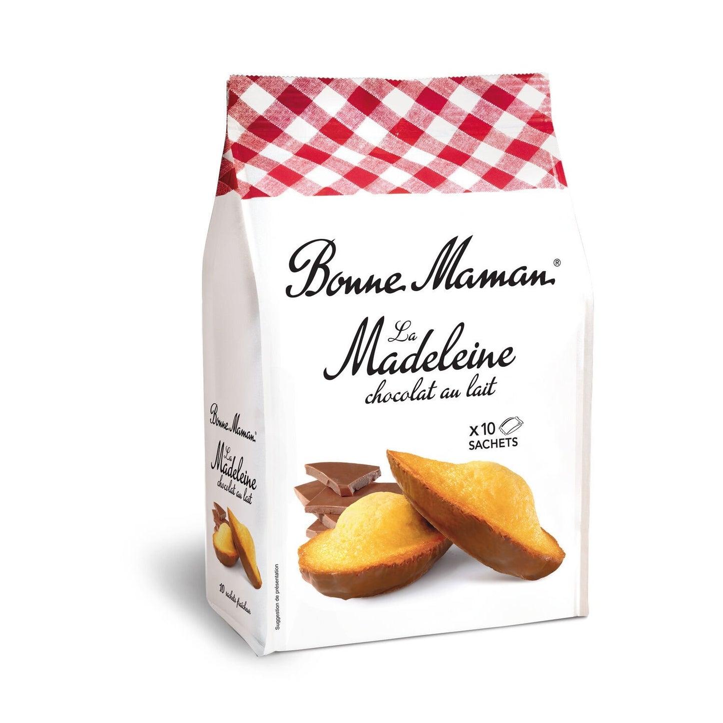 Madeleines Nappées Chocolat au Lait BONNE MAMAN le sachet de 10 madeleines de 300g