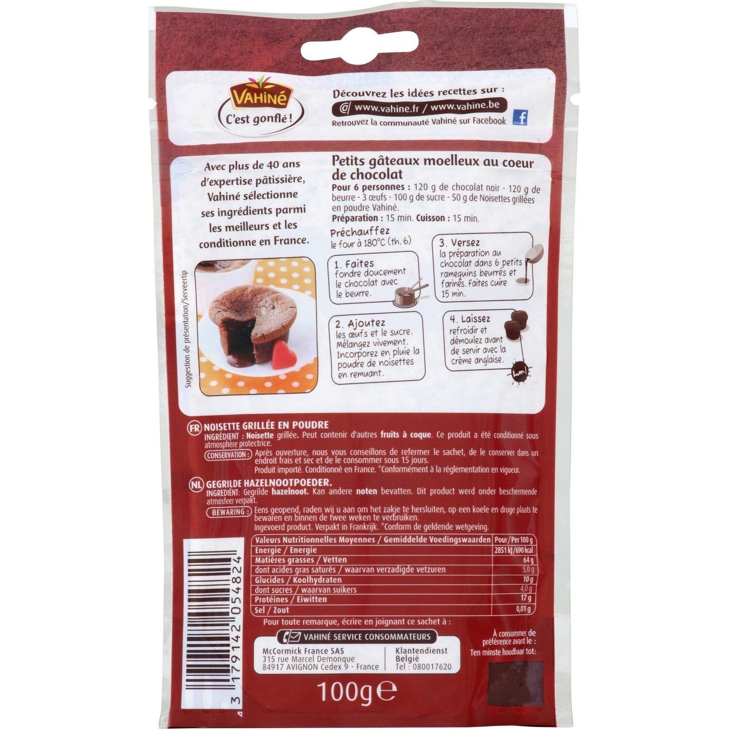 Noisettes Grillées en Poudre VAHINE