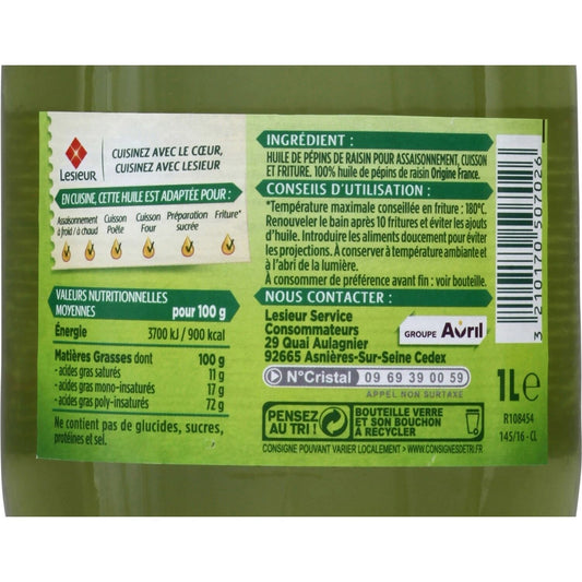 Huile Pépins de Raisin LESIEUR