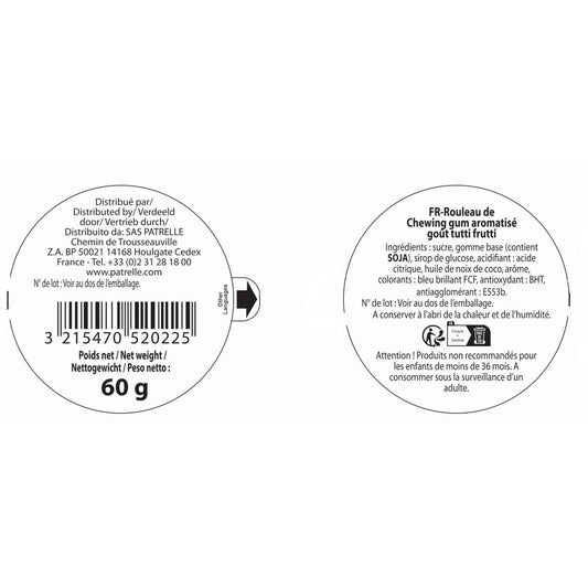 Chewing-Gum à Dérouler Goût Tutti Frutti ZIP ET ZAP