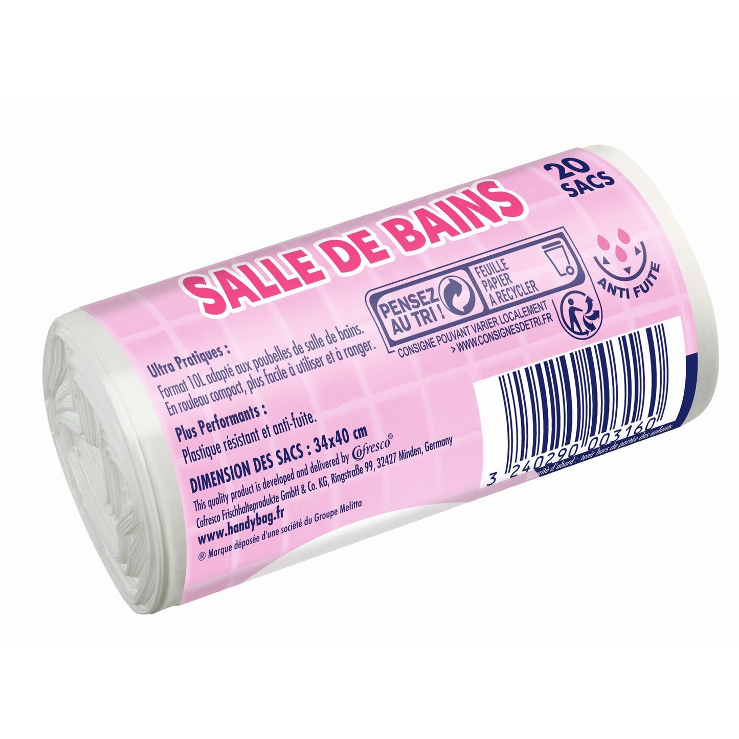 Sac Poubelle Salle de Bain 10L HANDY BAG