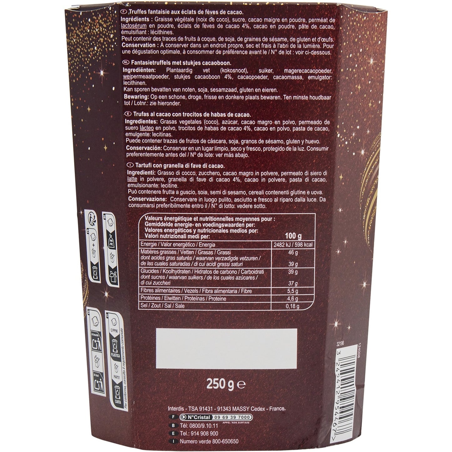 Chocolate Truffles Cocoa Nibs FESTIVE SPIRIT