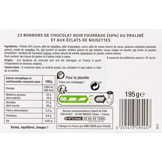 Schokoladenschnecke Zartbitter-Pralinenfüllung FESTLICHE STIMMUNG