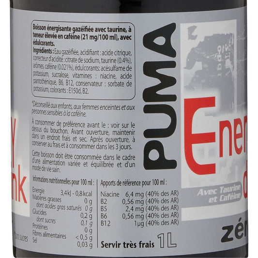 Boisson Energy Drink Zéro Sucre PUMA