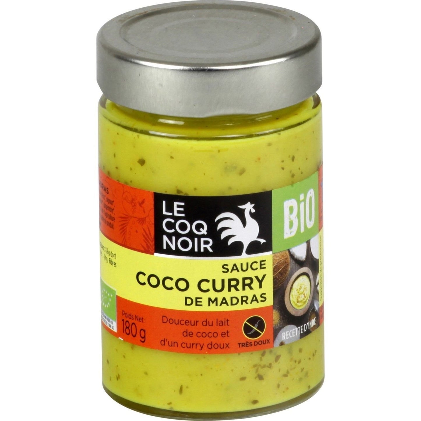 Organic Coconut Curry Sauce Very Mild LE COQ NOIR