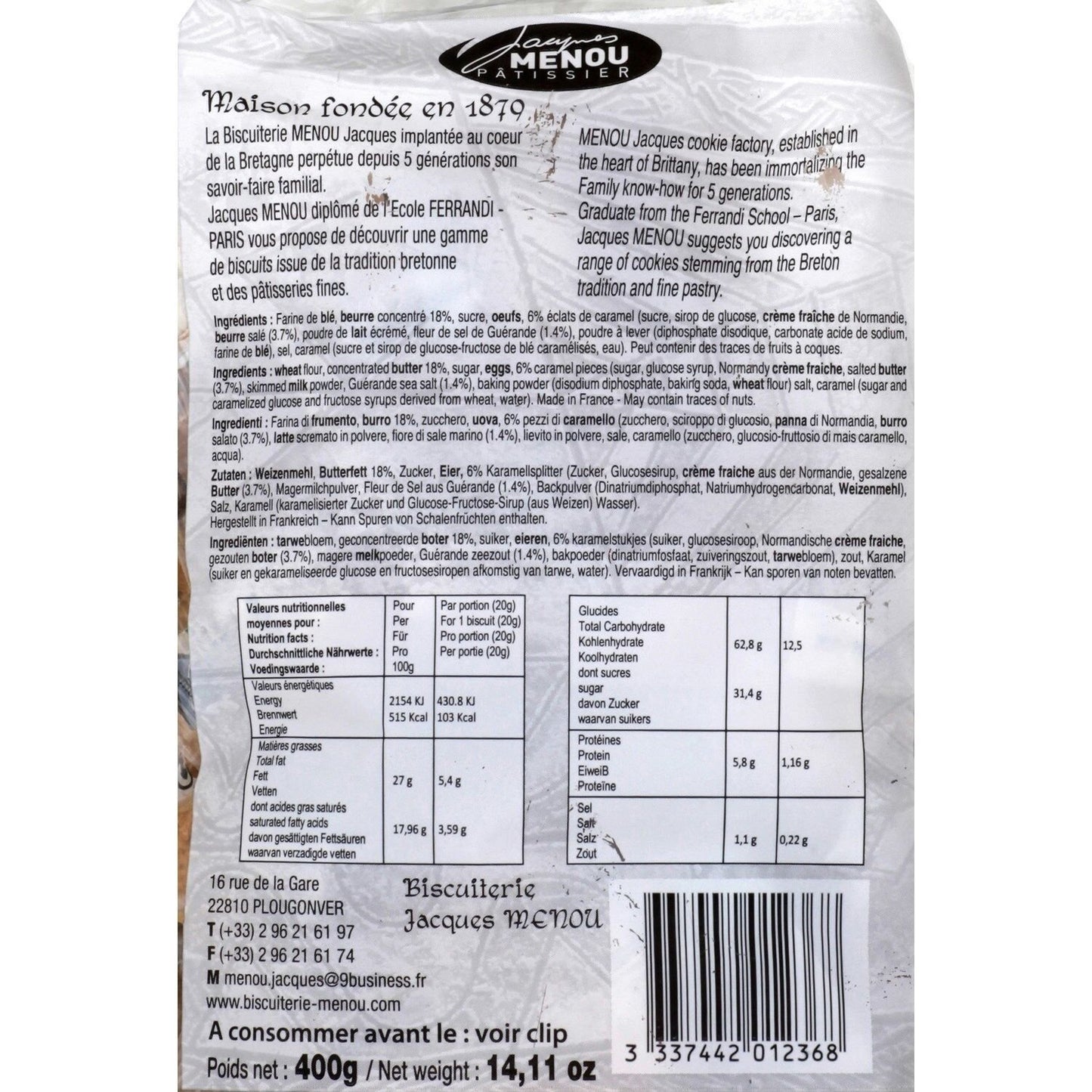 Biscuits Caramel au Beurre Salé JACQUES MENOU