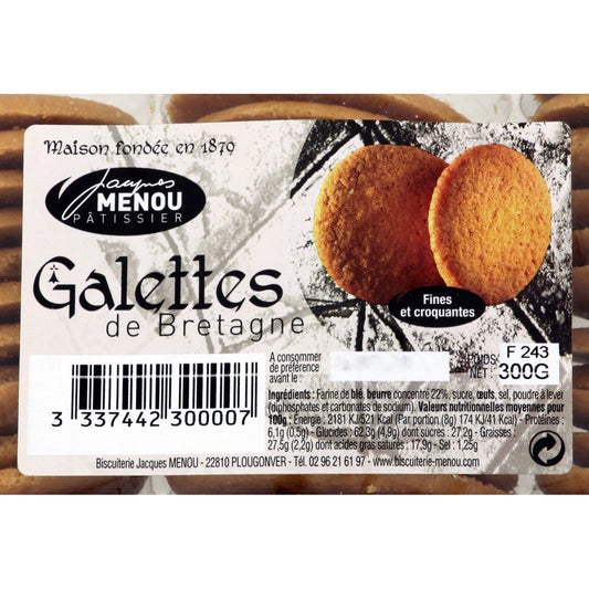 Biscuits Galettes de Bretagne JACQUES MENOU