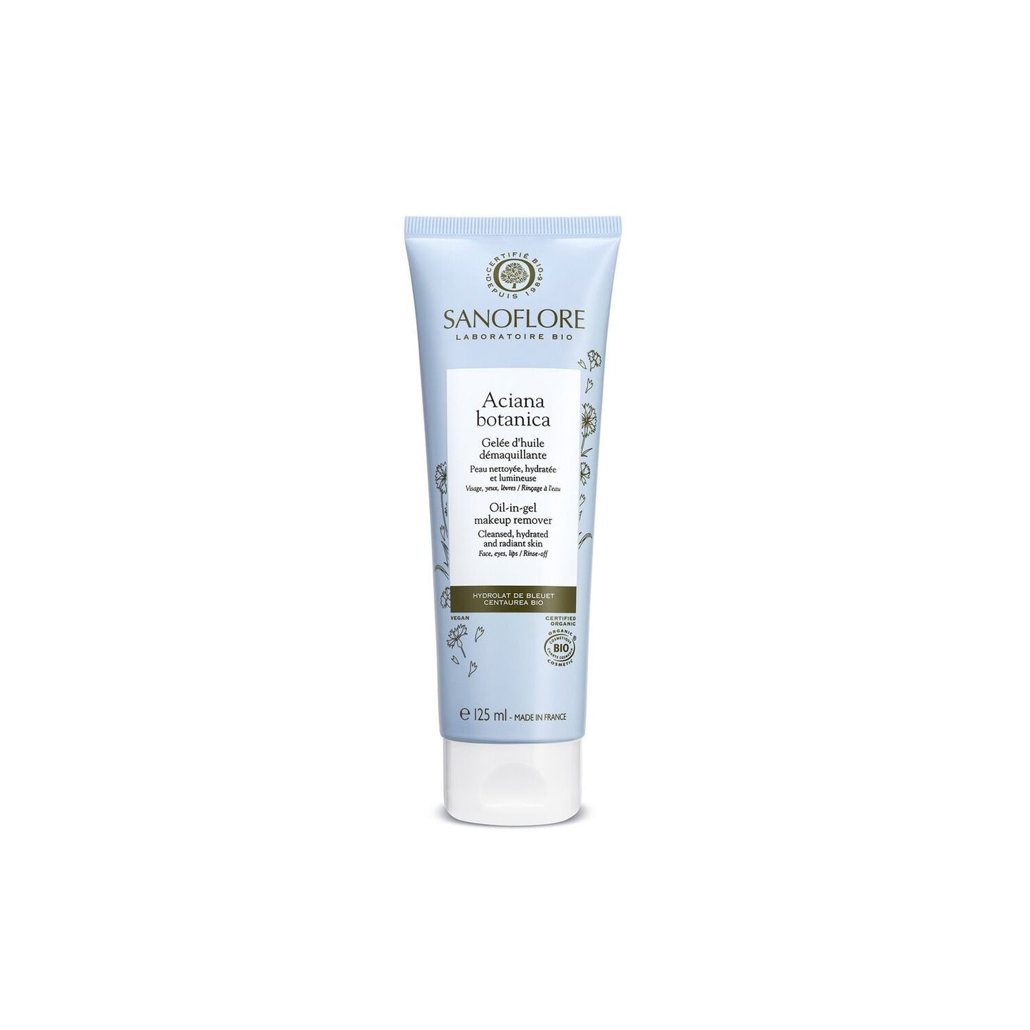 Gel Huile Démaquillante Visage Femme Aciana Botanica Bio SANOFLORE le tube de 125mL