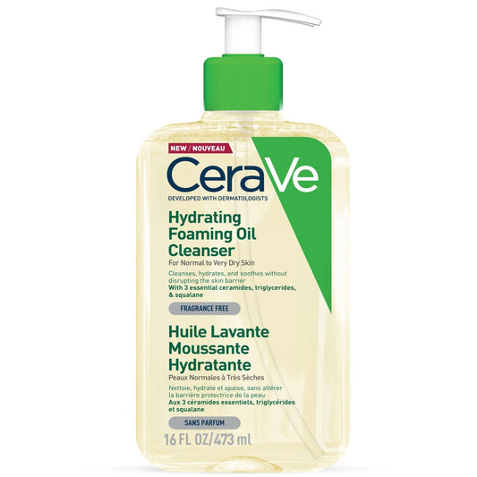 CERAVE Foaming Moisturizing Body Wash Oil for Normal to Very Dry Skin