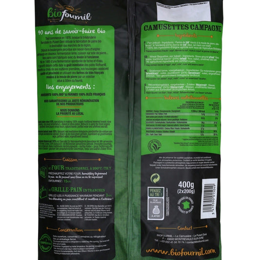 Baguettes Bio Camusettes Campagne BIOFOURNIL