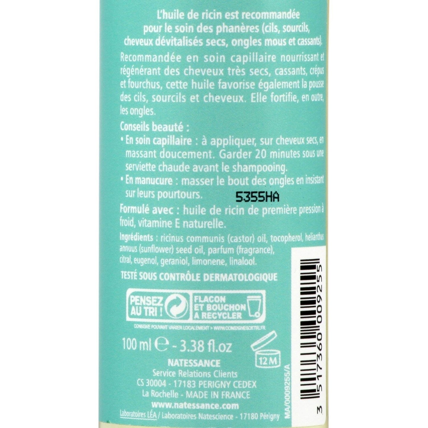 Huile Cheveux et Ongles Ricin LEA NATURE
