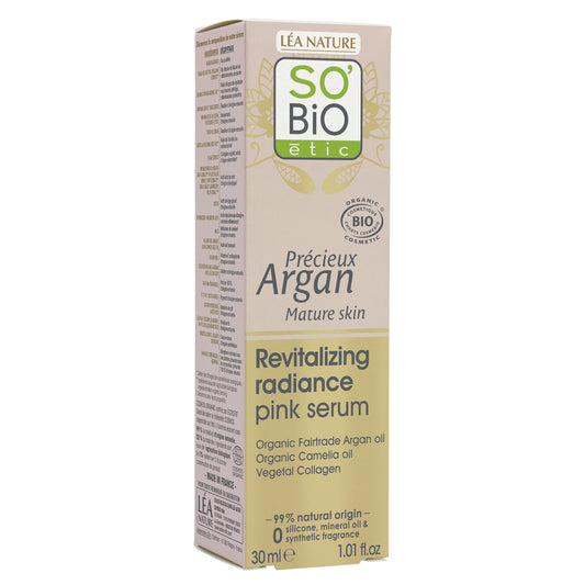 Rose Radiance Revitalisierendes Gesichtsserum für reife Haut Wertvolles Bio-Argan SO'BIO ETIC