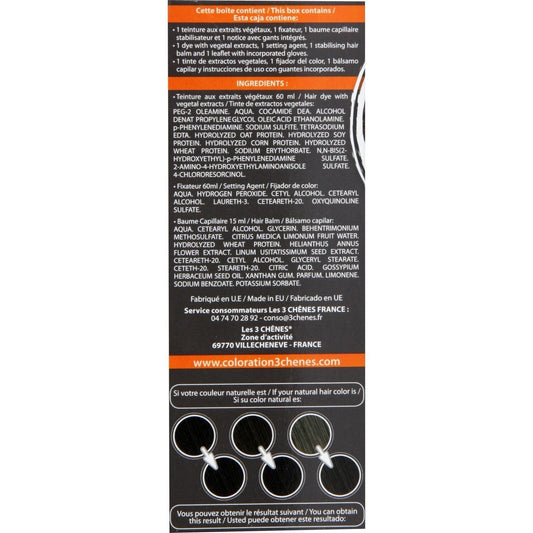 Permanente Farbe 1n Ebenholzschwarz Ammoniakfreie Farbe und Pflege 3 CHENES